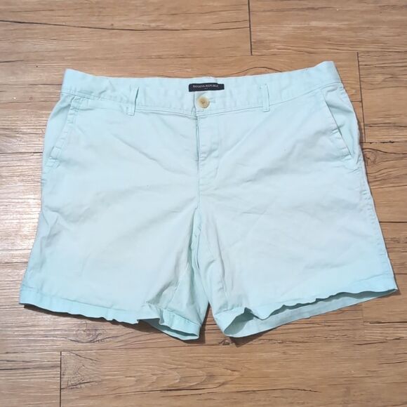 Banana Republic Blue Cotton Shorts Size 10‎ - Picture 1 of 11